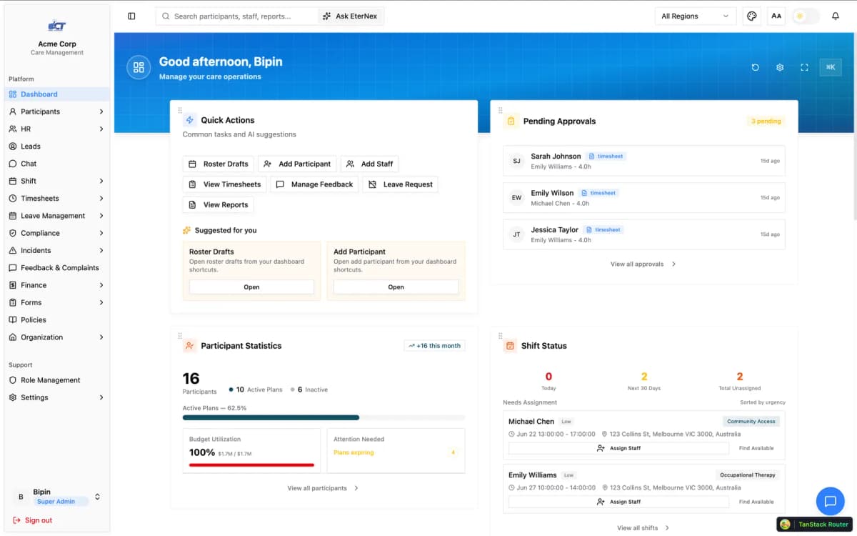 Operations intelligence dashboard screenshot
